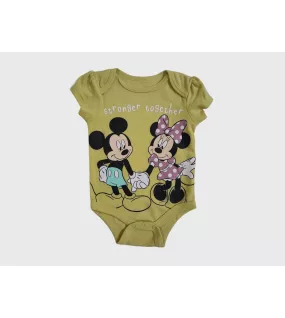 Baby Bodysuit Starter Set, Yellow, Purple , Fashion Mickey & Minnie Mouse Print