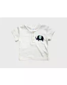 Baby Bodysuit Starter Set, White,Green, Fashion Elephant Embroidery and Print