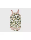 Baby Bodysuit Starter Set, White, Green, Peach, Fashion Flower Print