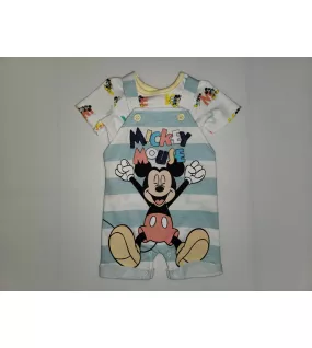Baby Overalls/Dungarees Set, Light Blue, White - Mickey Mouse