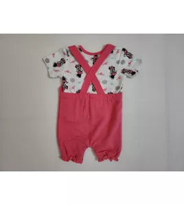 Baby Overalls/Dungarees Set, Pink, White - Minnie Mouse