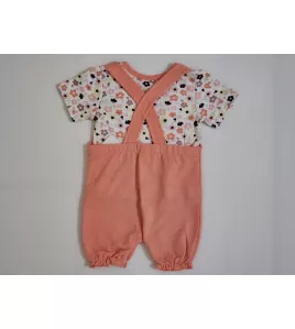 Baby Overalls/Dungarees Set, Peach, White - Minnie Mouse