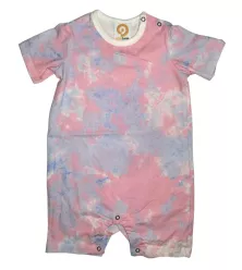 Baby Romper Short Sleeve, Pink Blue Colour- Fashion Floral Print