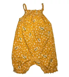 Baby Romper Sleeveless, Amber Colour, Fashion Flower Print