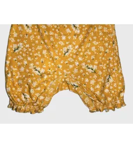 Baby Romper Sleeveless, Amber Colour, Fashion Flower Print