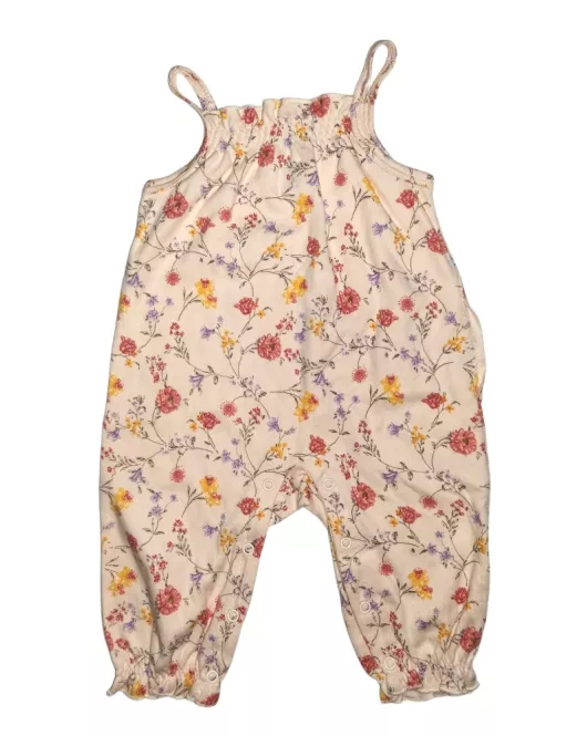 Baby Romper Sleeveless, Peach Colour, Fashion Flower Print