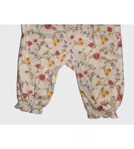 Baby Romper Sleeveless, Peach Colour, Fashion Flower Print