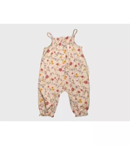 Baby Romper Sleeveless, Peach Colour, Fashion Flower Print
