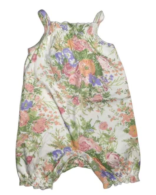 Baby Romper Sleeveless, Honeydew Colour, Fashion Flower Print