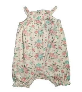 Baby Romper Sleeveless, Peach yellow Colour, Fashion Flower Print