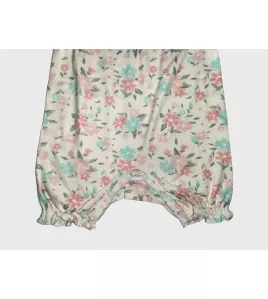 Baby Romper Sleeveless, Peach yellow Colour, Fashion Flower Print