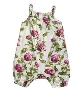 Baby Romper Sleeveless, Mint Cream Colour, Fashion Flower Print