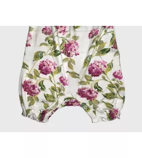 Baby Romper Sleeveless, Mint Cream Colour, Fashion Flower Print Baby Romper Sleeveless, Mint Cream Colour, Fashion Flower Print