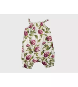 Baby Romper Sleeveless, Mint Cream Colour, Fashion Flower Print
