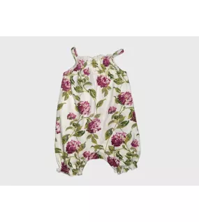 Baby Romper Sleeveless, Mint Cream Colour, Fashion Flower Print Baby Romper Sleeveless, Mint Cream Colour, Fashion Flower Print
