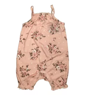 Baby Romper Sleeveless, Melon Colour, Fashion Flower Print Baby Romper Sleeveless, Melon Colour, Fashion Flower Print