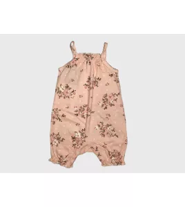 Baby Romper Sleeveless, Melon Colour, Fashion Flower Print