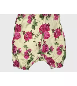 Baby Romper Sleeveless, Light Yellow Colour, Fashion Flower Print