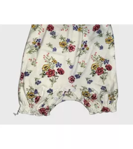 Baby Romper Sleeveless, Old Lace Colour, Fashion Flower Print
