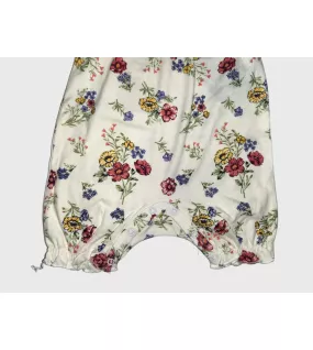 Baby Romper Sleeveless, Old Lace Colour, Fashion Flower Print Baby Romper Sleeveless, Old Lace Colour, Fashion Flower Print