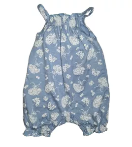 Baby Romper Sleeveless, Light Blue Colour, Fashion Flower Print