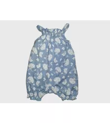 Baby Romper Sleeveless, Light Blue Colour, Fashion Flower Print