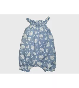 Baby Romper Sleeveless, Light Blue Colour, Fashion Flower Print