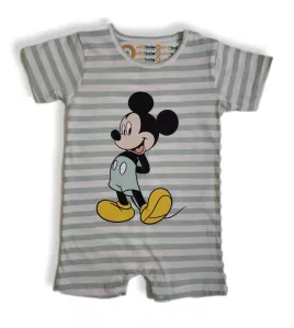 Baby Romper Short Sleeve Mixed Stripe, Green, White - Fashion Mickey Mouse Print Baby Romper Short Sleeve Mixed Stripe, Green, White - Fashion Mickey Mouse Print