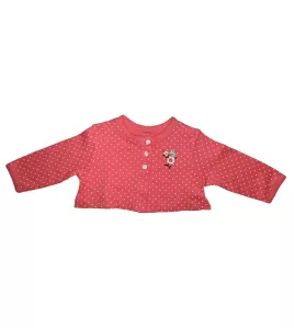 Baby Long Sleeve Crop Top Cardigan, Pink , Dotted White , Fashion Flower Embroidery