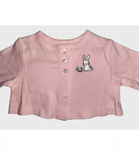 Baby Long Sleeve Crop Top Cardigan, Pink Colour , Fashion Rabbit Embroidery