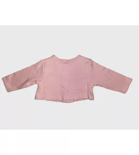 Baby Long Sleeve Crop Top Cardigan, Pink Colour , Fashion Rabbit Embroidery
