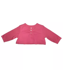 Baby Long Sleeve Crop Top Cardigan, Pink Colour