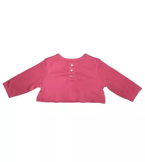Baby Long Sleeve Crop Top Cardigan, Pink Colour