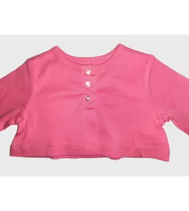 Baby Long Sleeve Crop Top Cardigan, Pink Colour
