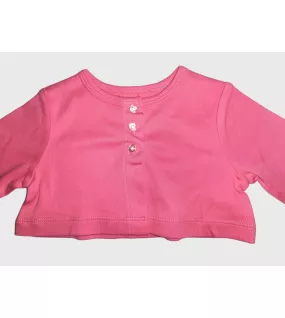 Baby Long Sleeve Crop Top Cardigan, Pink Colour