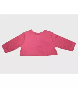 Baby Long Sleeve Crop Top Cardigan, Pink Colour