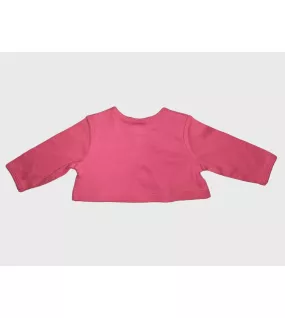 Baby Long Sleeve Crop Top Cardigan, Pink Colour
