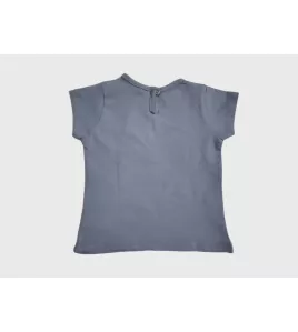 Baby Round Neck Short Sleeve T-Shirt, Sky Blue, Fashion Cartoon Print