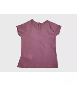 Baby Round Neck Short Sleeve T-Shirt, Pink, Fashion Cartoon Print