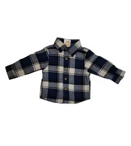 Baby Long Sleeve Shirt - Blue & Grey Baby Long Sleeve Shirt - Blue & Grey