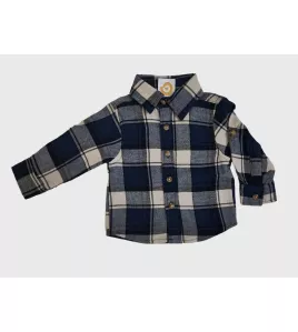 Baby Long Sleeve Shirt - Blue & Grey Baby Long Sleeve Shirt - Blue & Grey