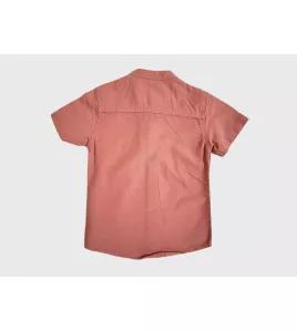 Short Sleeve , Mandarin Collar , Melon