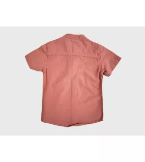 Short Sleeve , Mandarin Collar , Melon