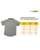 Short Sleeve , Mandarin Collar Mixed Stripe - Medium Green & Cream White