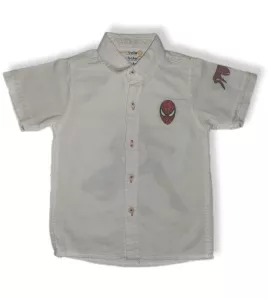 Short Sleeve with Spiderman Embroidery - White