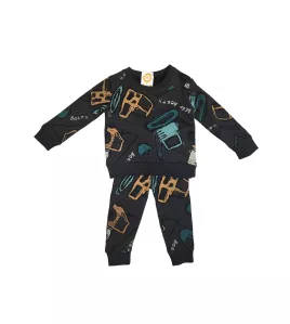 Sweater Suit- Black Grey, Fashion Excavator Print