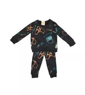 Sweater Suit- Black Grey, Fashion Excavator Print