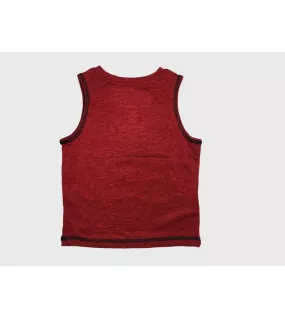 Sleeveless T-Shirt + Short Pant Set, Dark Red, Fashion Spiderman Print