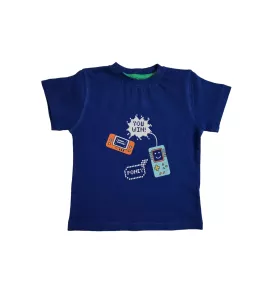 Round Neck T-Shirt , Azure Blue, Fashion Gadget Print