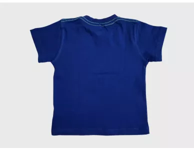 Round Neck T-Shirt , Azure Blue, Fashion Gadget Print